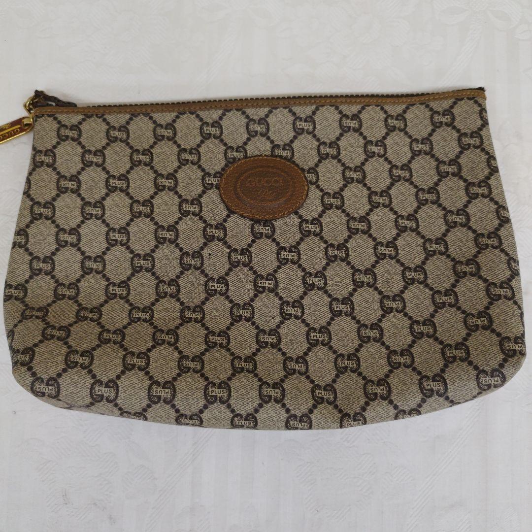 【美品】グッチ クラッチバッグ グッチプラス GG柄 セカンドバッグ オールド