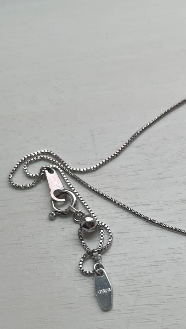 K18WG ダイヤモンド　バーデザイン　45cmネックレス