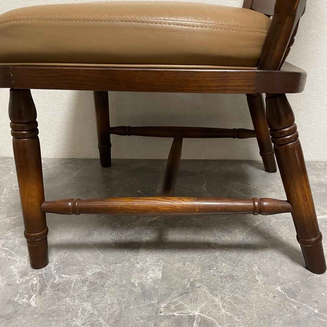 飛騨産業　キツツキ木製ダイニングチェアラタンバックチェア　ヴィンテージ古家具　②