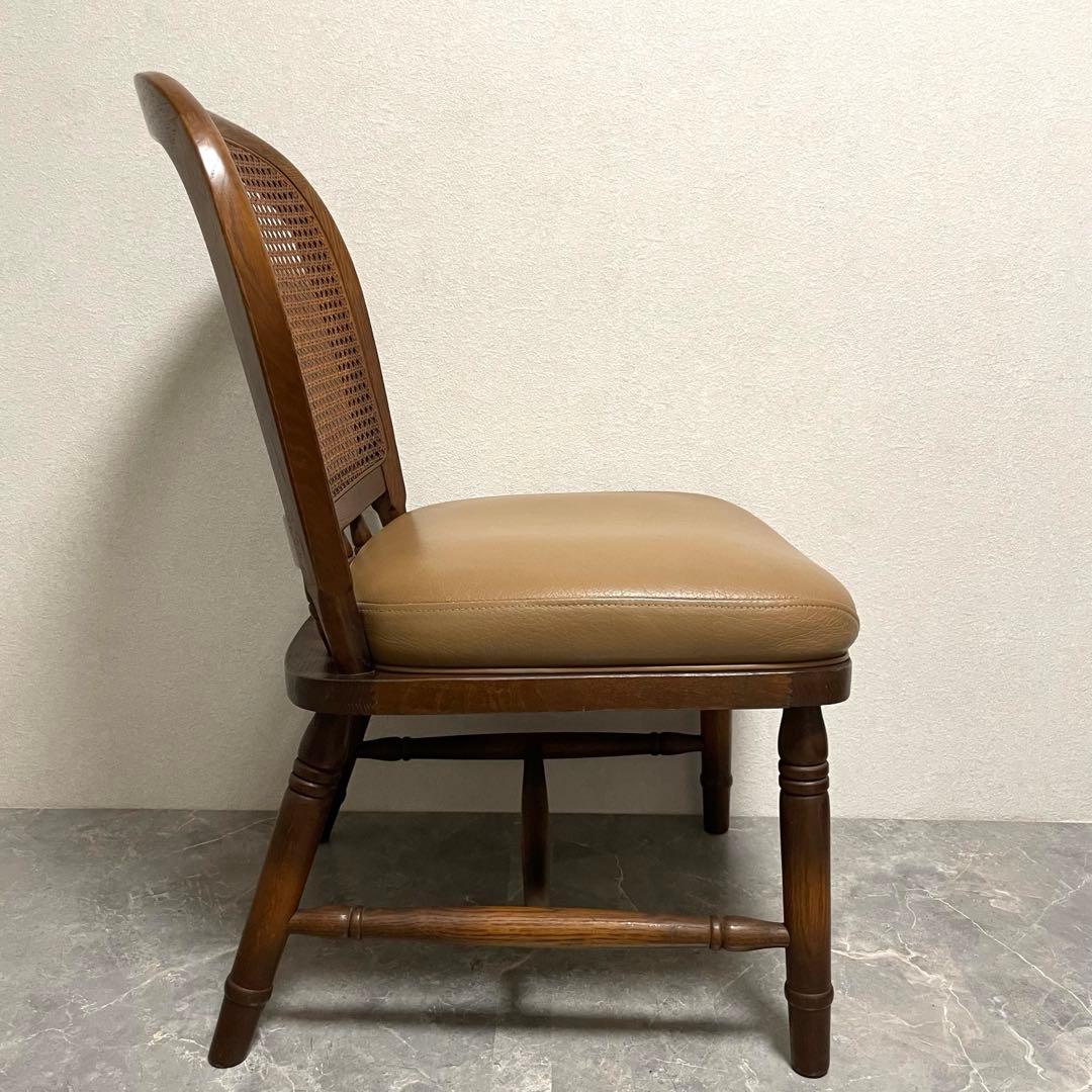 飛騨産業　キツツキ木製ダイニングチェアラタンバックチェア　ヴィンテージ古家具　②