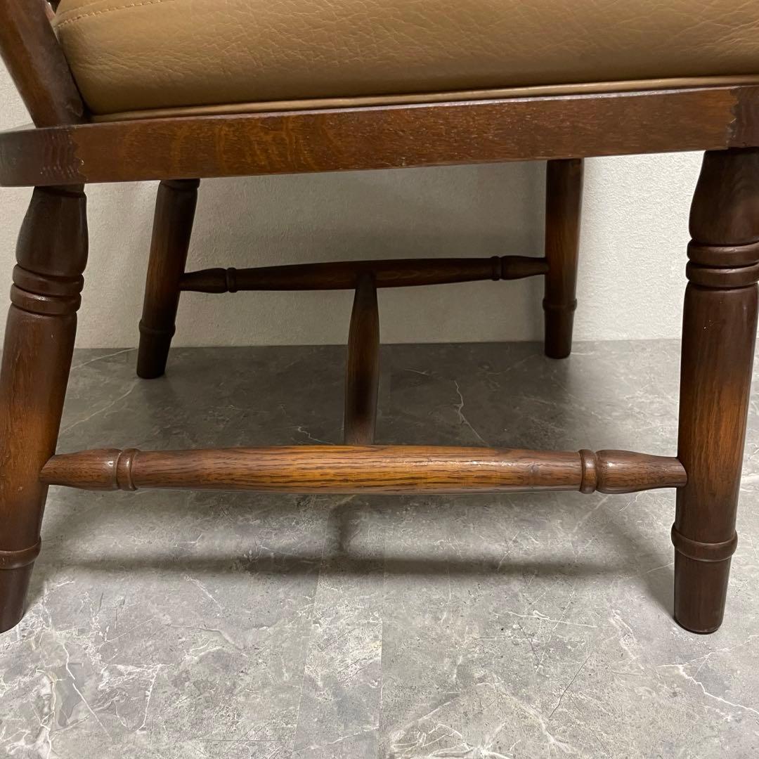 飛騨産業　キツツキ木製ダイニングチェアラタンバックチェア　ヴィンテージ古家具　②