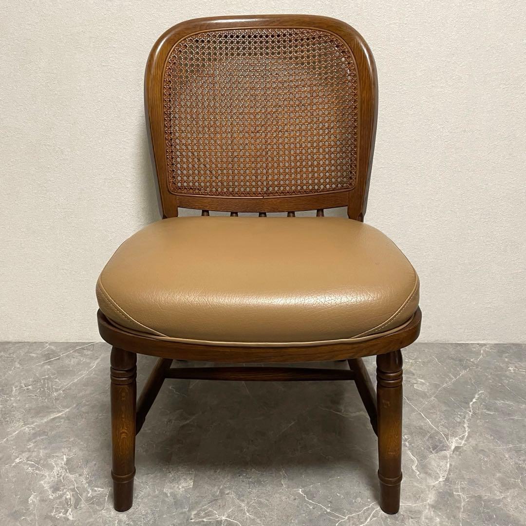 飛騨産業　キツツキ木製ダイニングチェアラタンバックチェア　ヴィンテージ古家具　②