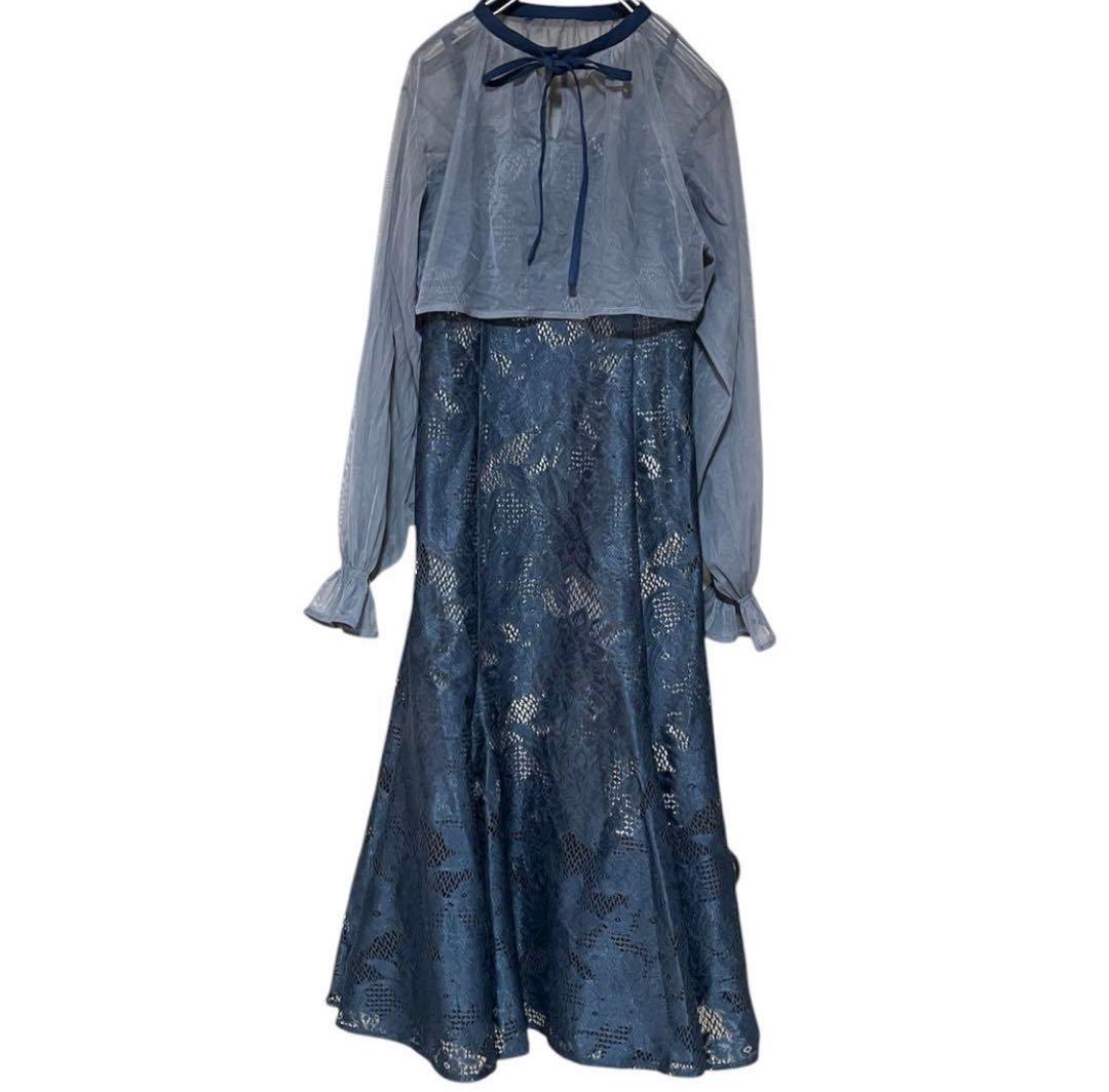 DorryDollシフォンボレロセット メニーウエイドレス　アビスブルー　M