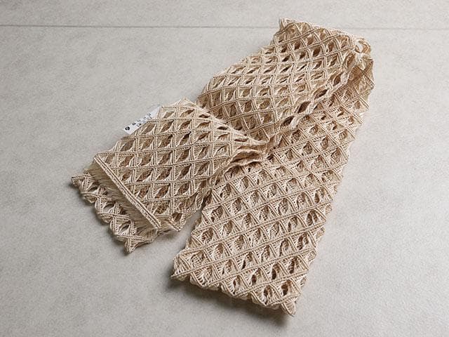 【新品】誉田屋源兵衛 謹製　芭蕉角繋 半幅帯 (生成)