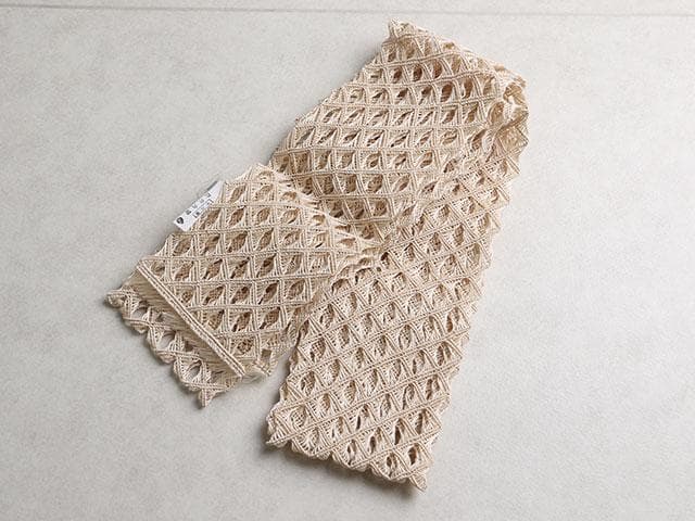 【新品】誉田屋源兵衛 謹製　芭蕉角繋 半幅帯 (生成)