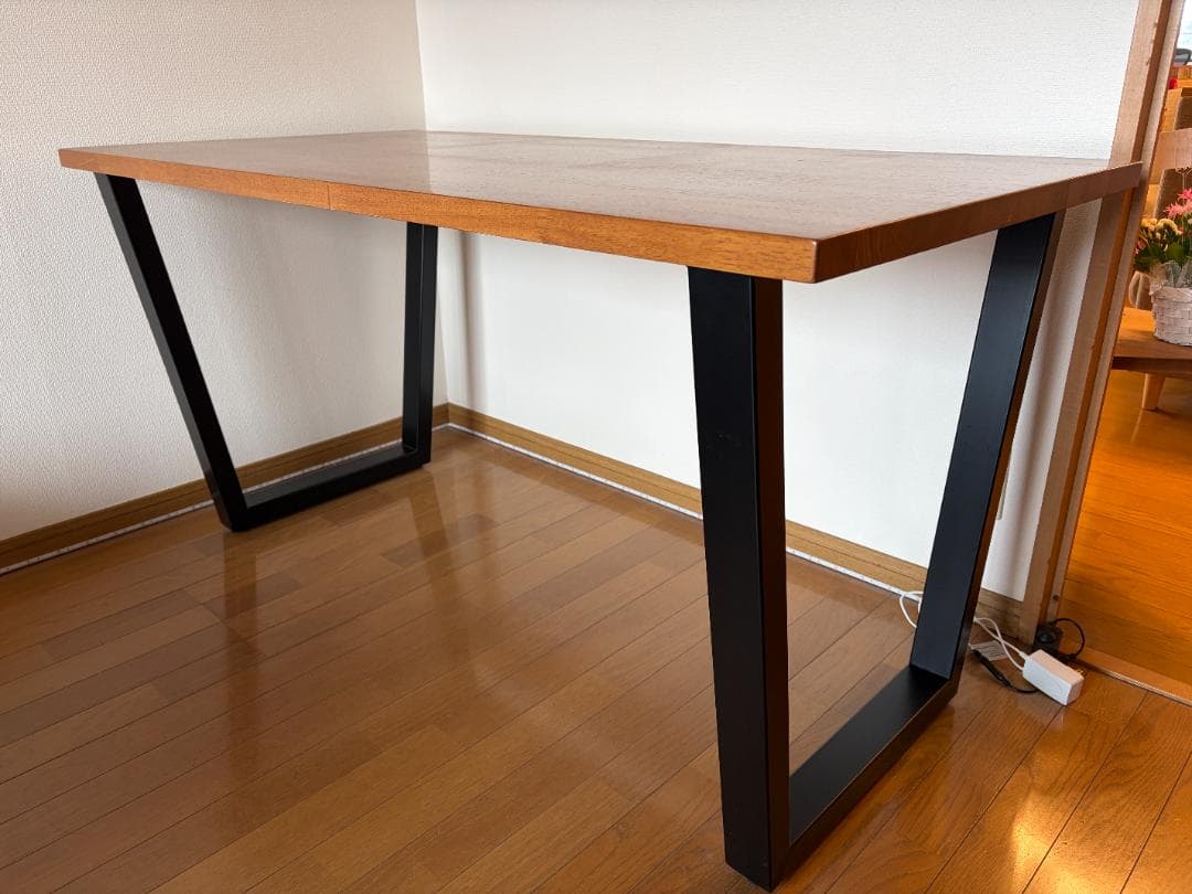 【美品】KANADEMONO THE TABLE ラバーウッドブラウン