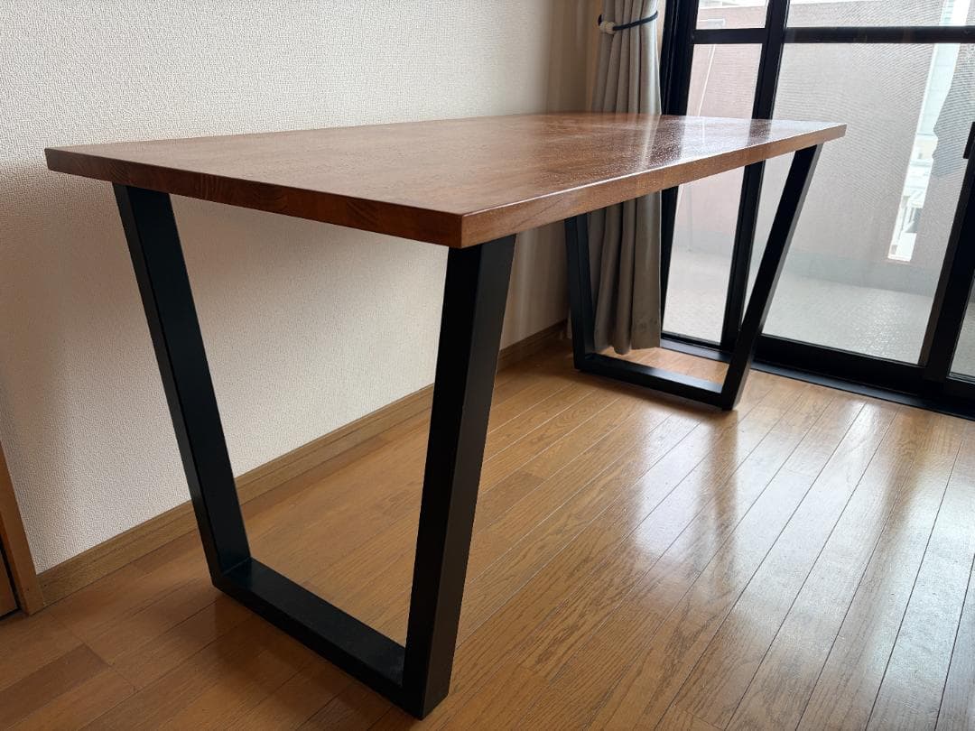 【美品】KANADEMONO THE TABLE ラバーウッドブラウン