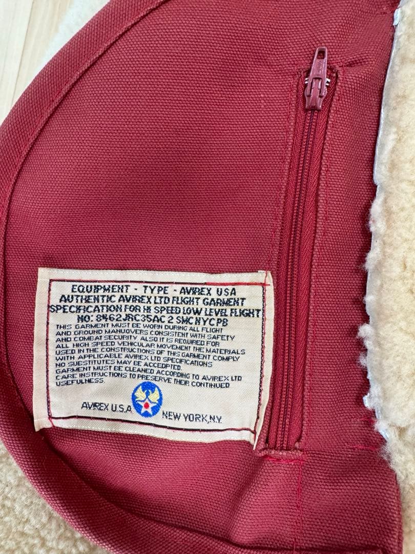 AVIREX アヴィレックス　 L フライトジャケット　B-3 レッド赤