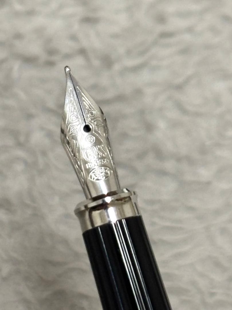 CROSS クロス シルバーカラー　ネイビー　万年筆 18Kペン先　希少