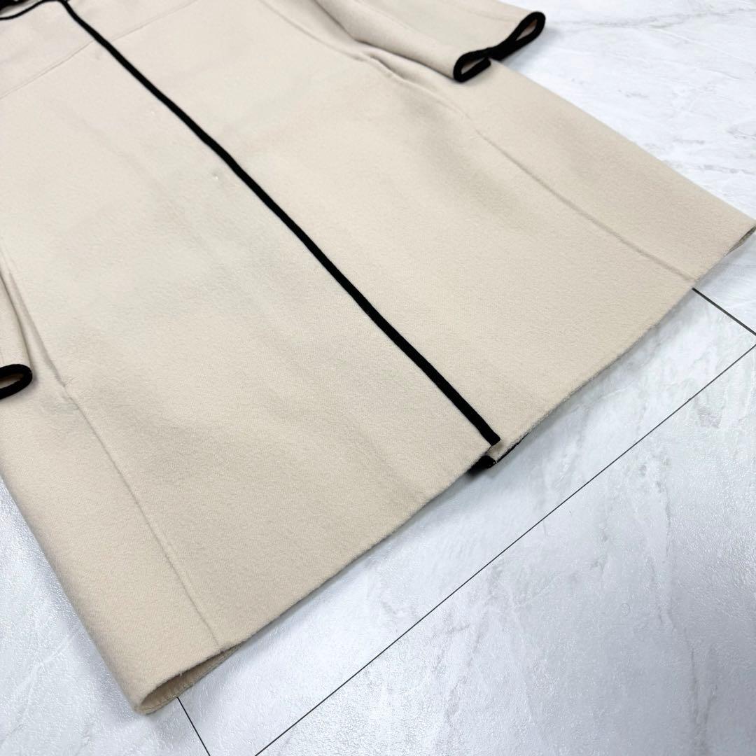 美品 S マックスマーラ クチートアマーノ パイピング ノーカラー ロングコート