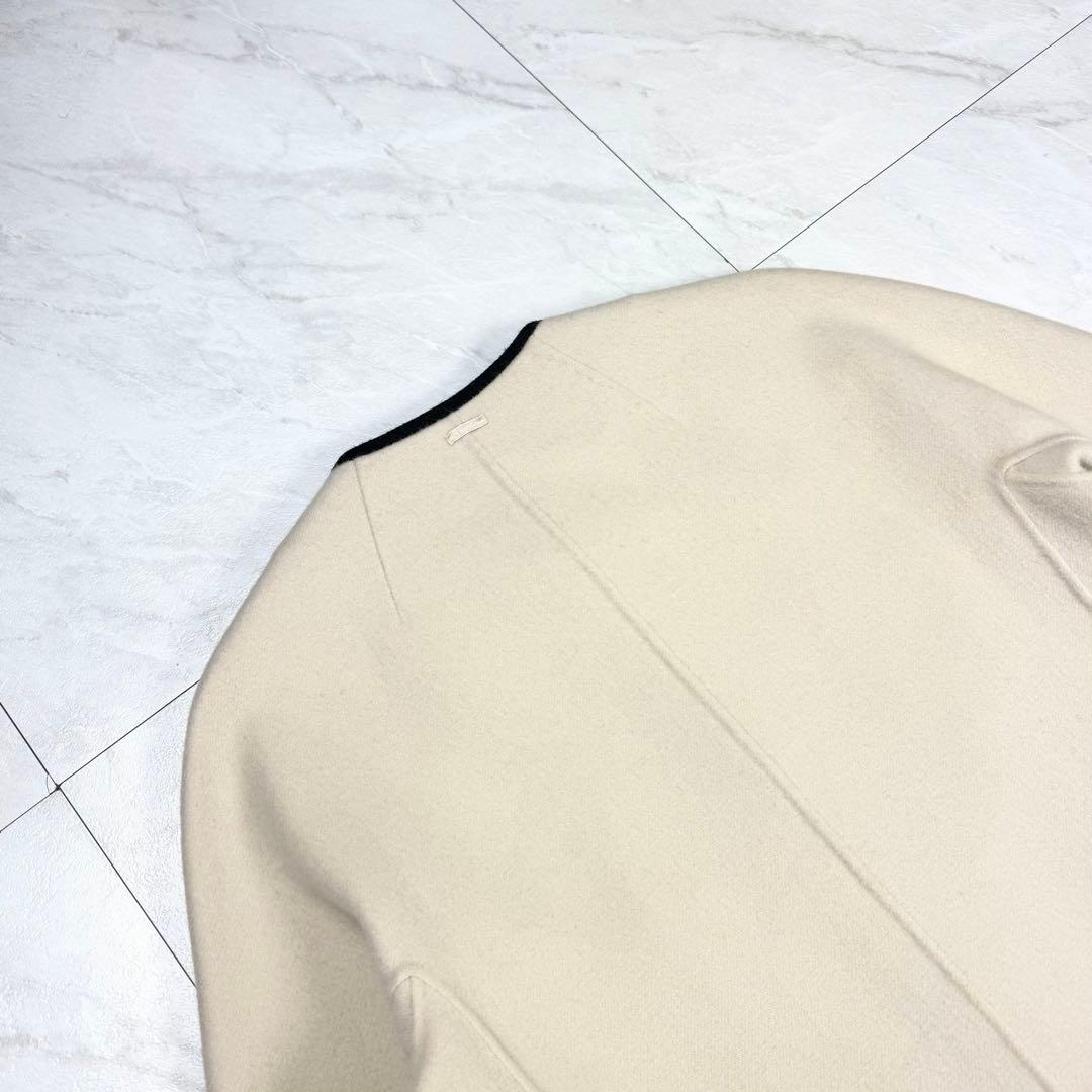 美品 S マックスマーラ クチートアマーノ パイピング ノーカラー ロングコート