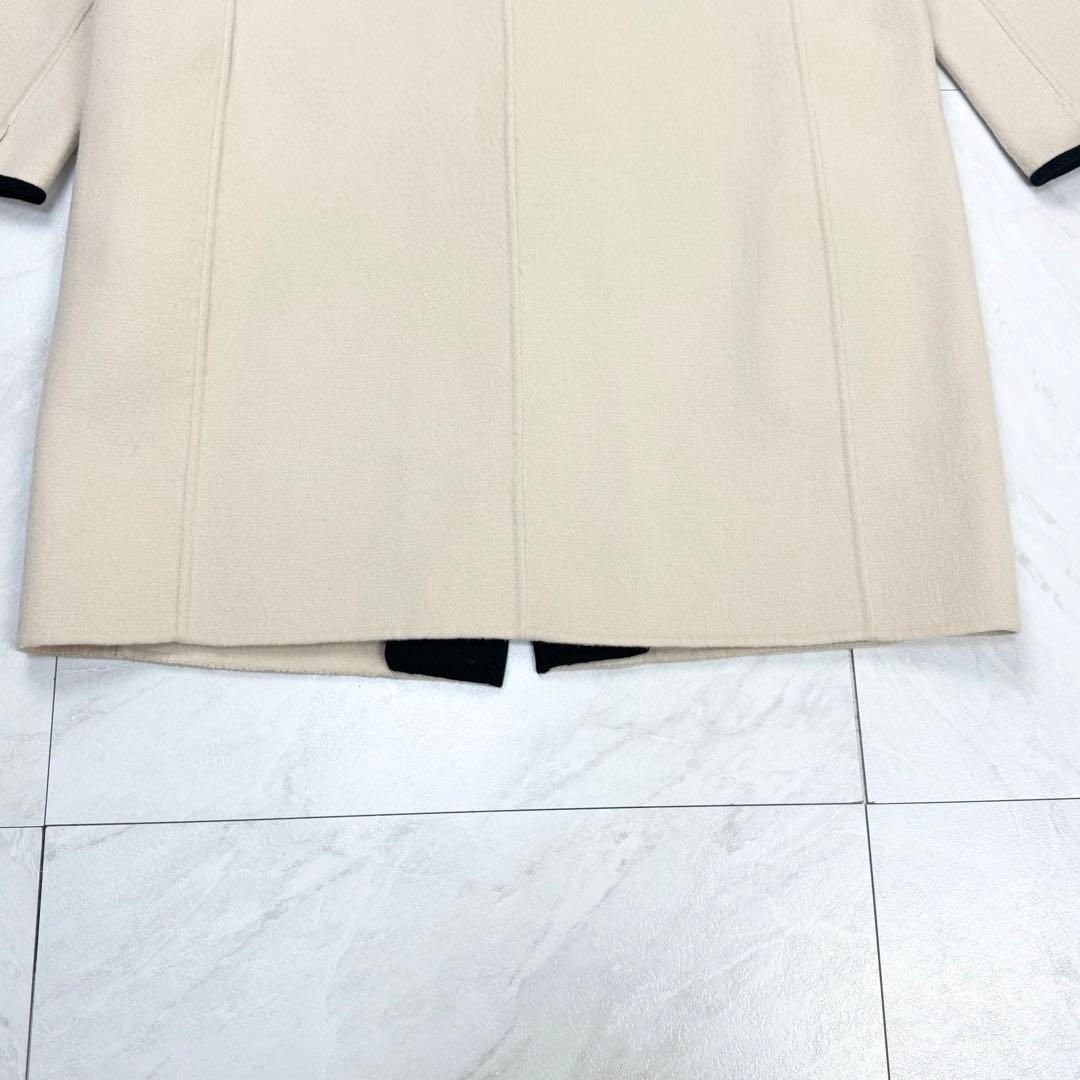 美品 S マックスマーラ クチートアマーノ パイピング ノーカラー ロングコート