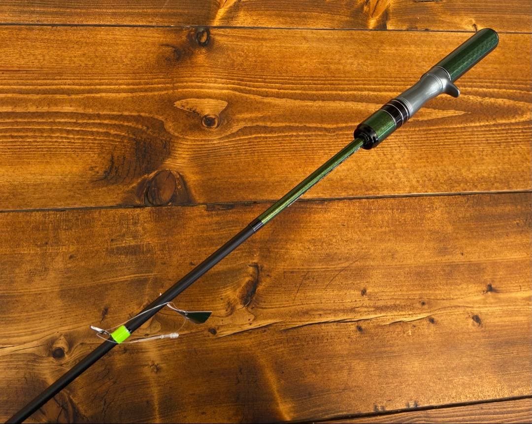 超コンパクト　トラウトロッド　5ft ベイトロッド グリーン　渓流釣り　テレスコ