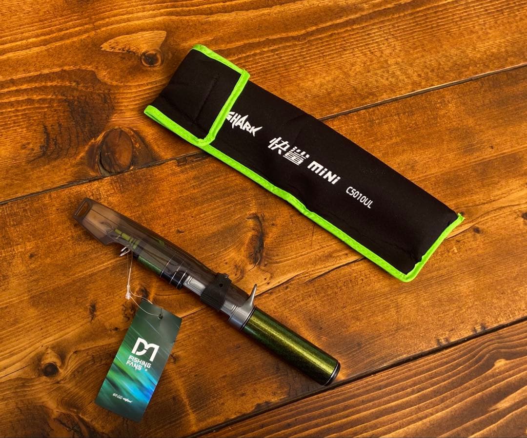 超コンパクト　トラウトロッド　5ft ベイトロッド グリーン　渓流釣り　テレスコ