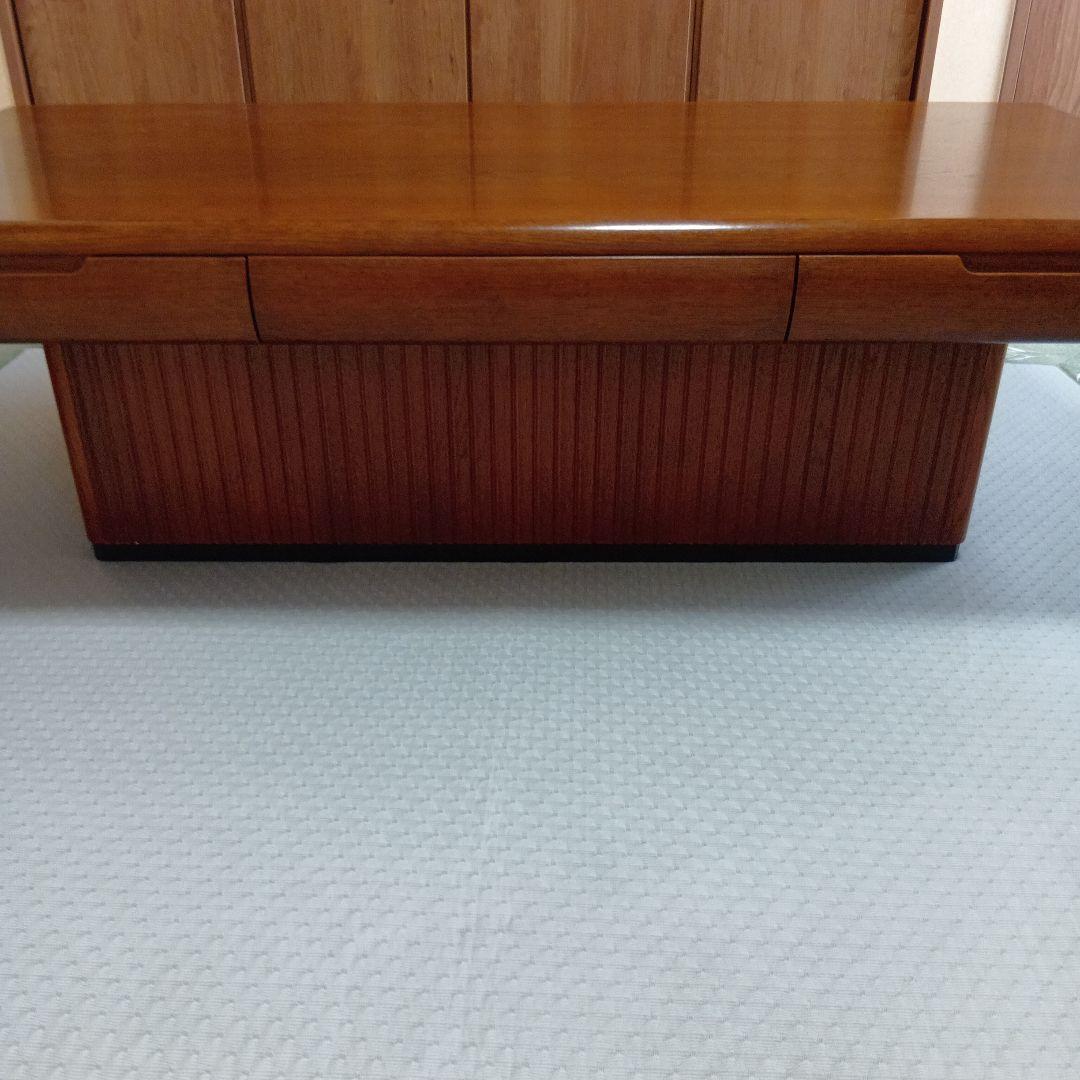 アンティーク　カリモク　木製センターテーブル 引き出し付き