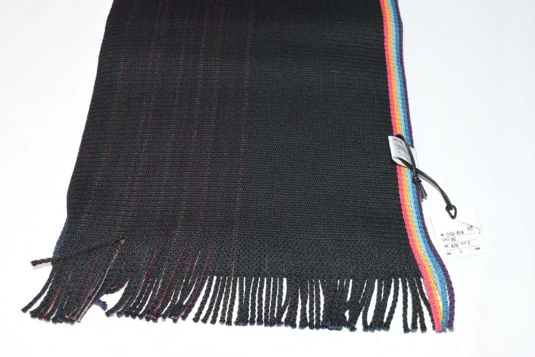 新品☆Paul Smith ダブルフェイス ハーフ ストライプ マフラー 緑＆黒