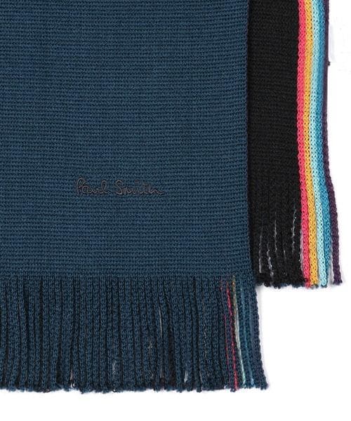 新品☆Paul Smith ダブルフェイス ハーフ ストライプ マフラー 緑＆黒