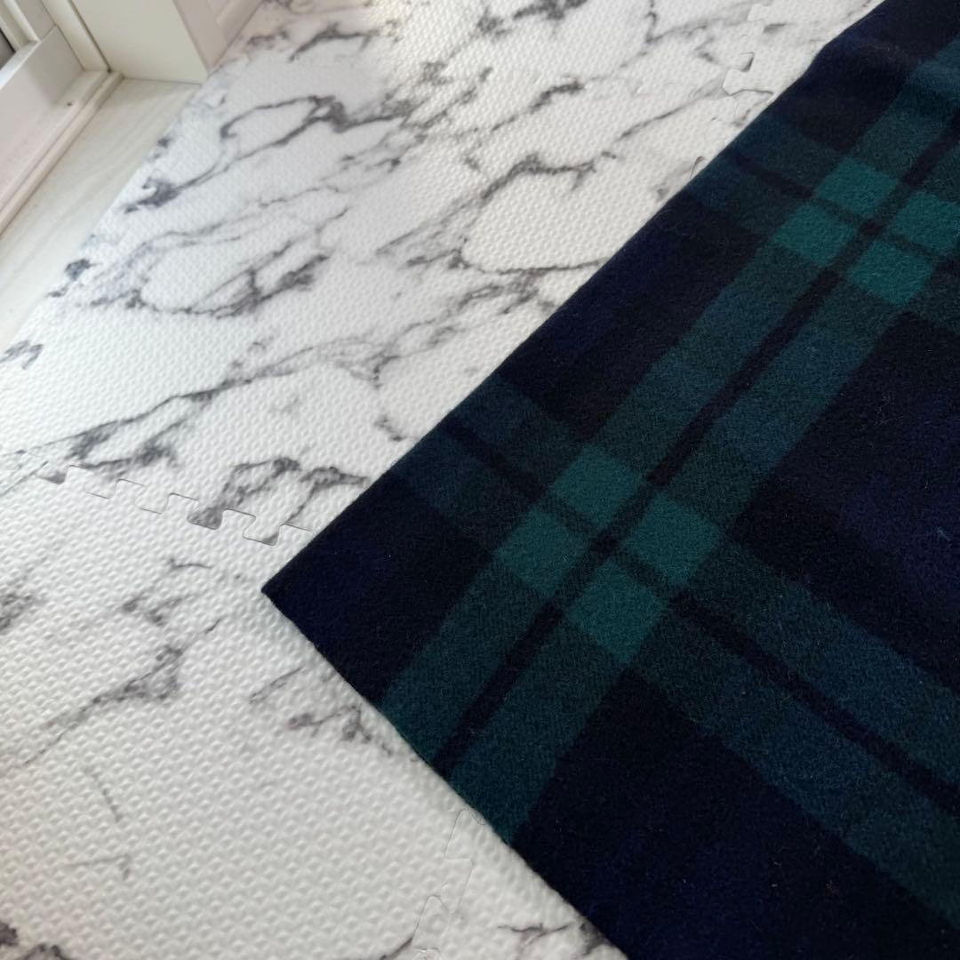 ジョンストンズ　大判ストール　カシミヤ100% ブラックウォッチ　チェック柄