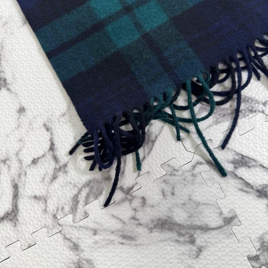 ジョンストンズ　大判ストール　カシミヤ100% ブラックウォッチ　チェック柄