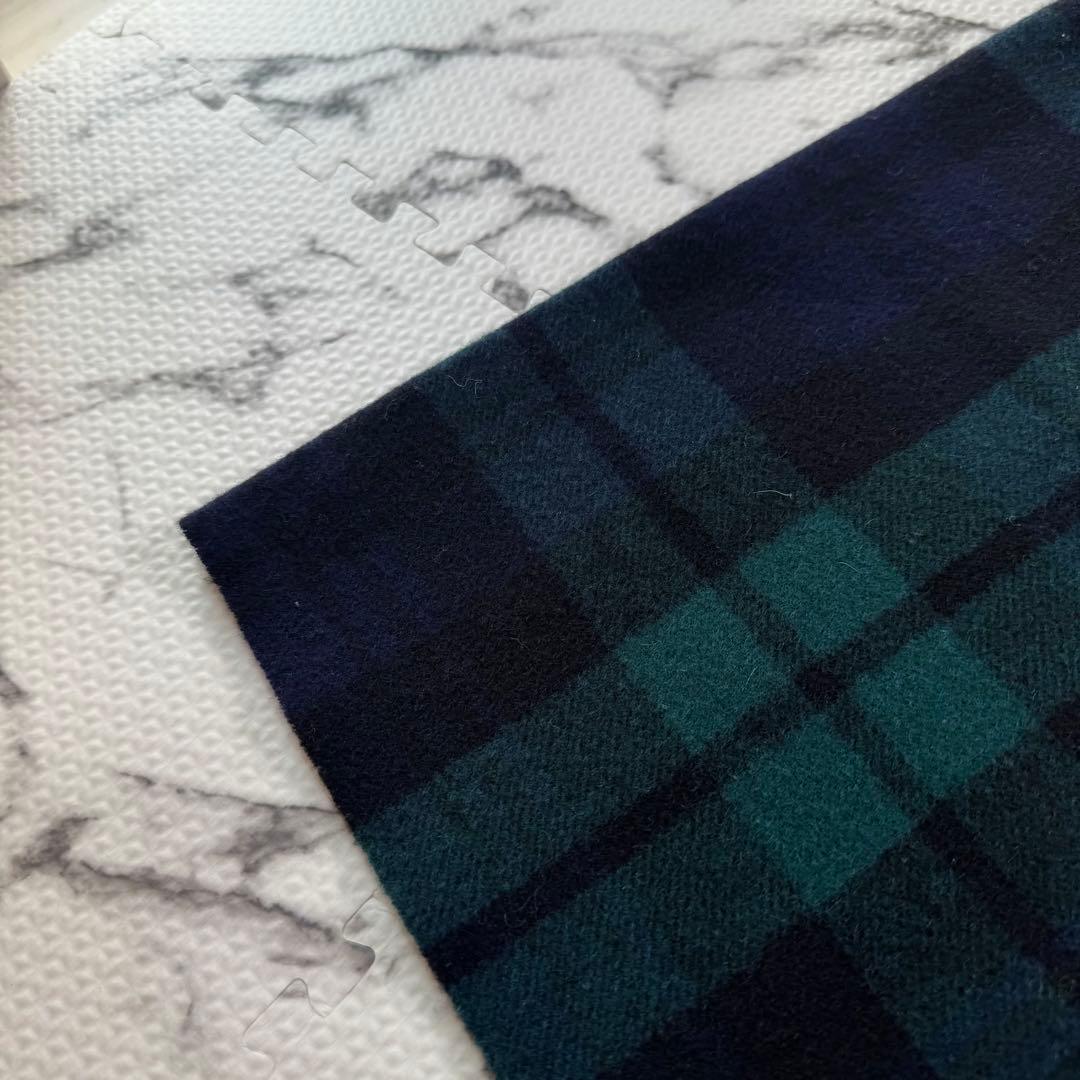 ジョンストンズ　大判ストール　カシミヤ100% ブラックウォッチ　チェック柄