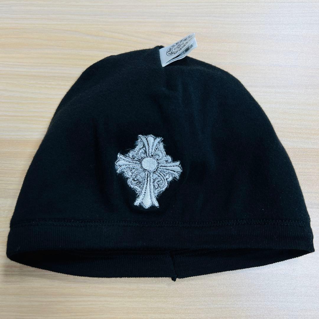 クロムハーツ ビーニーキャップ CHクロス 刺繍ロゴ 黒 サーマル