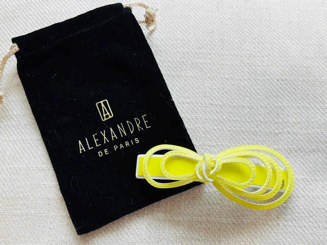 新品未使用　アレクサンドルドゥパリ 立体リポンバレッタ イエロー