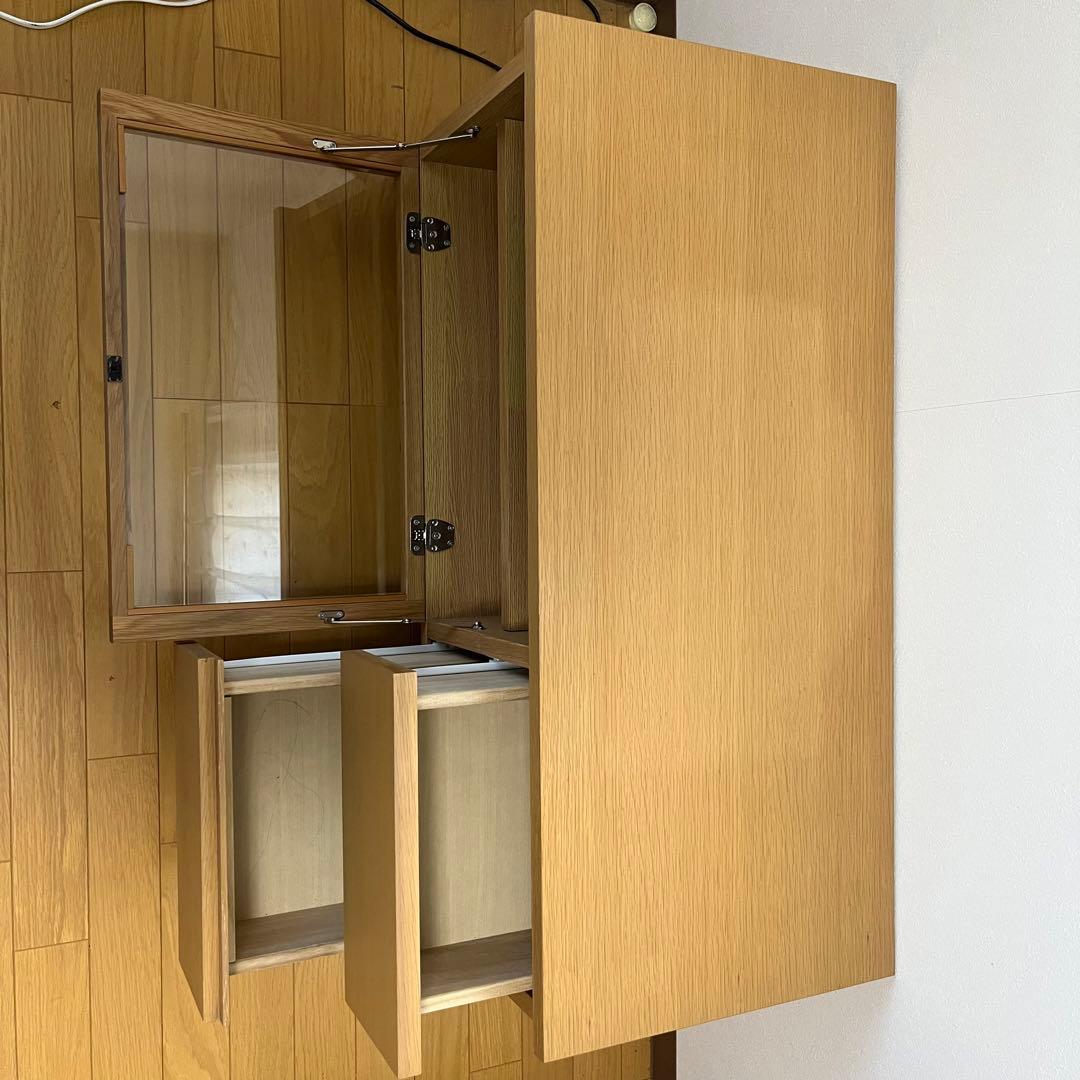 ナチュラルウッド テレビ台 ガラス扉付き 無印良品