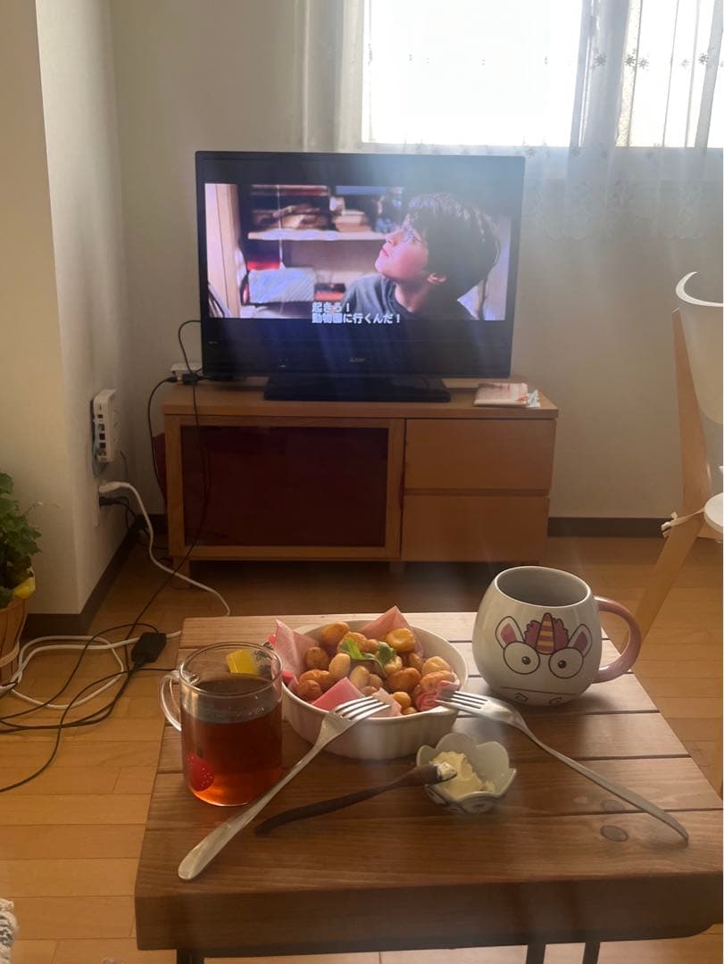 ナチュラルウッド テレビ台 ガラス扉付き 無印良品