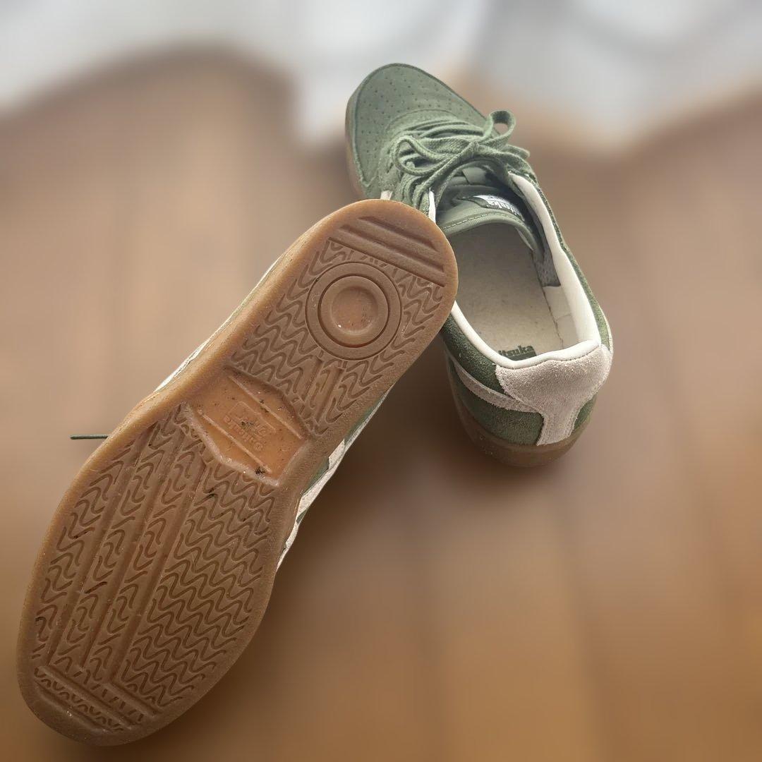 オニヅカタイガーグリーンスエードスニーカー