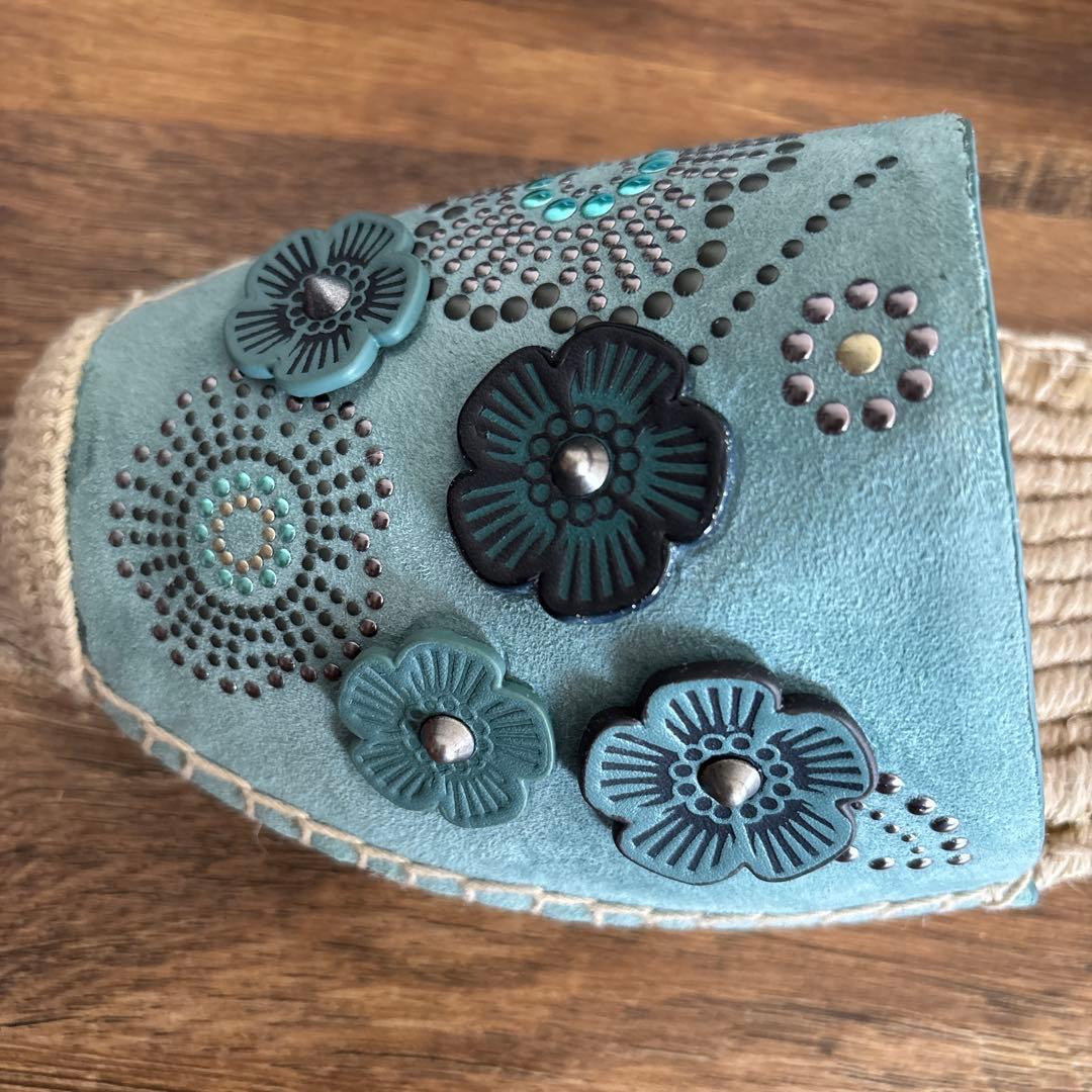 COACH レザーフラワー　サンダル　エスパドリーユ【未使用美品】 再値下げ品