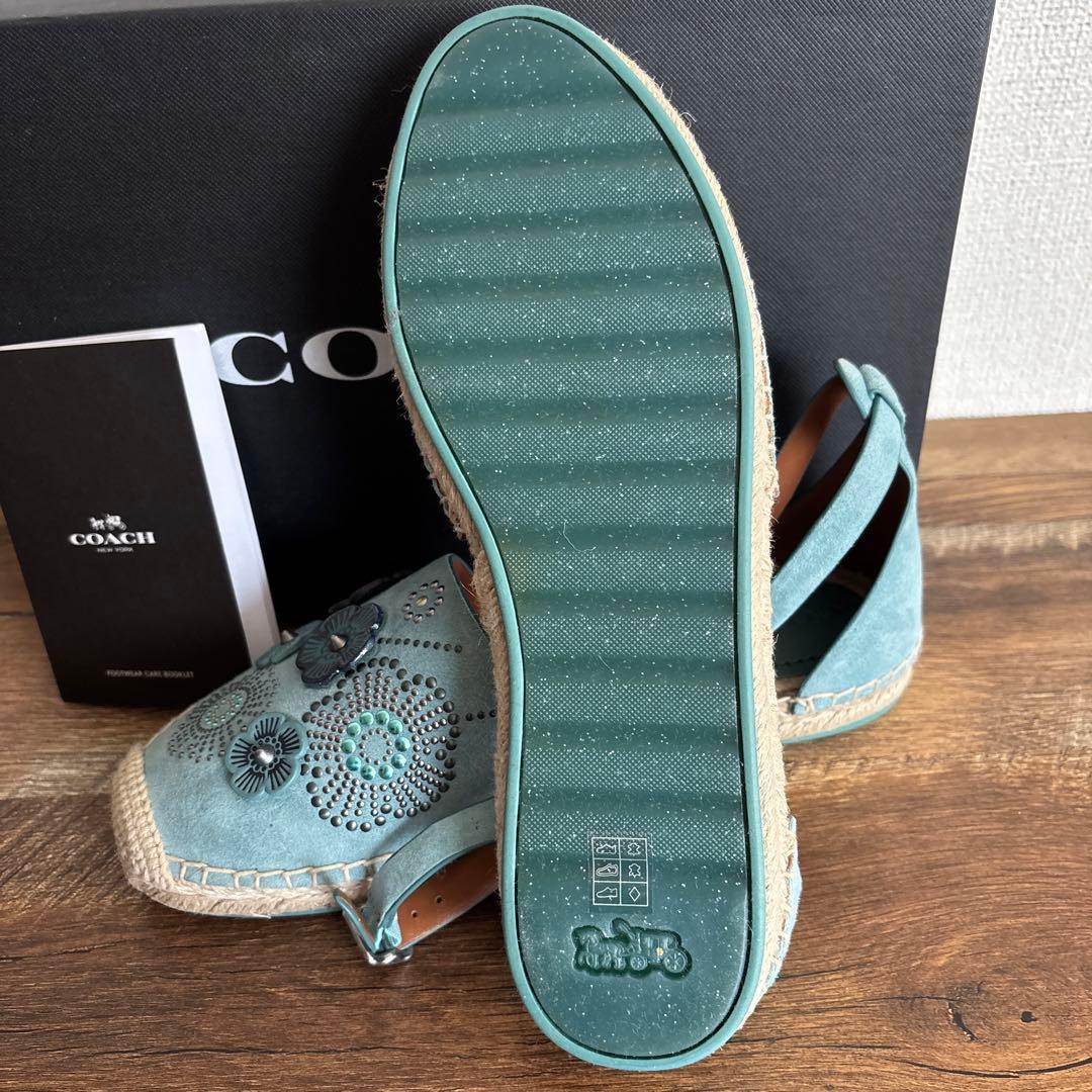 COACH レザーフラワー　サンダル　エスパドリーユ【未使用美品】 再値下げ品