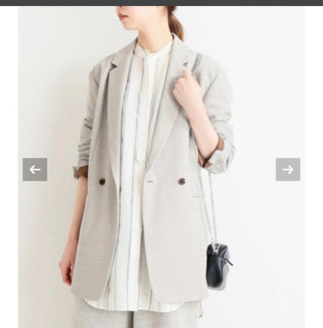 IENAイエナ ツイードダブルブレストルーズジャケット◆ベージュ