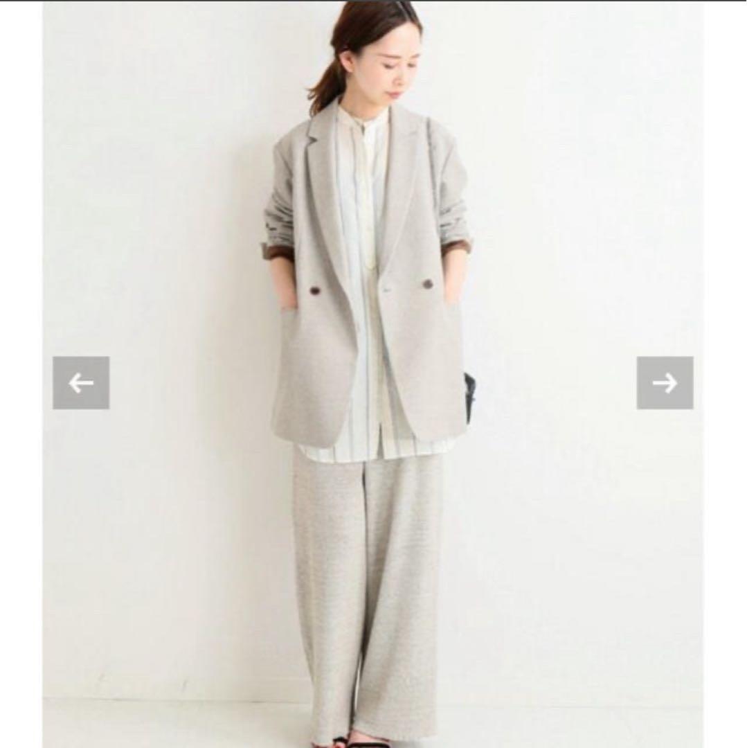 IENAイエナ ツイードダブルブレストルーズジャケット◆ベージュ