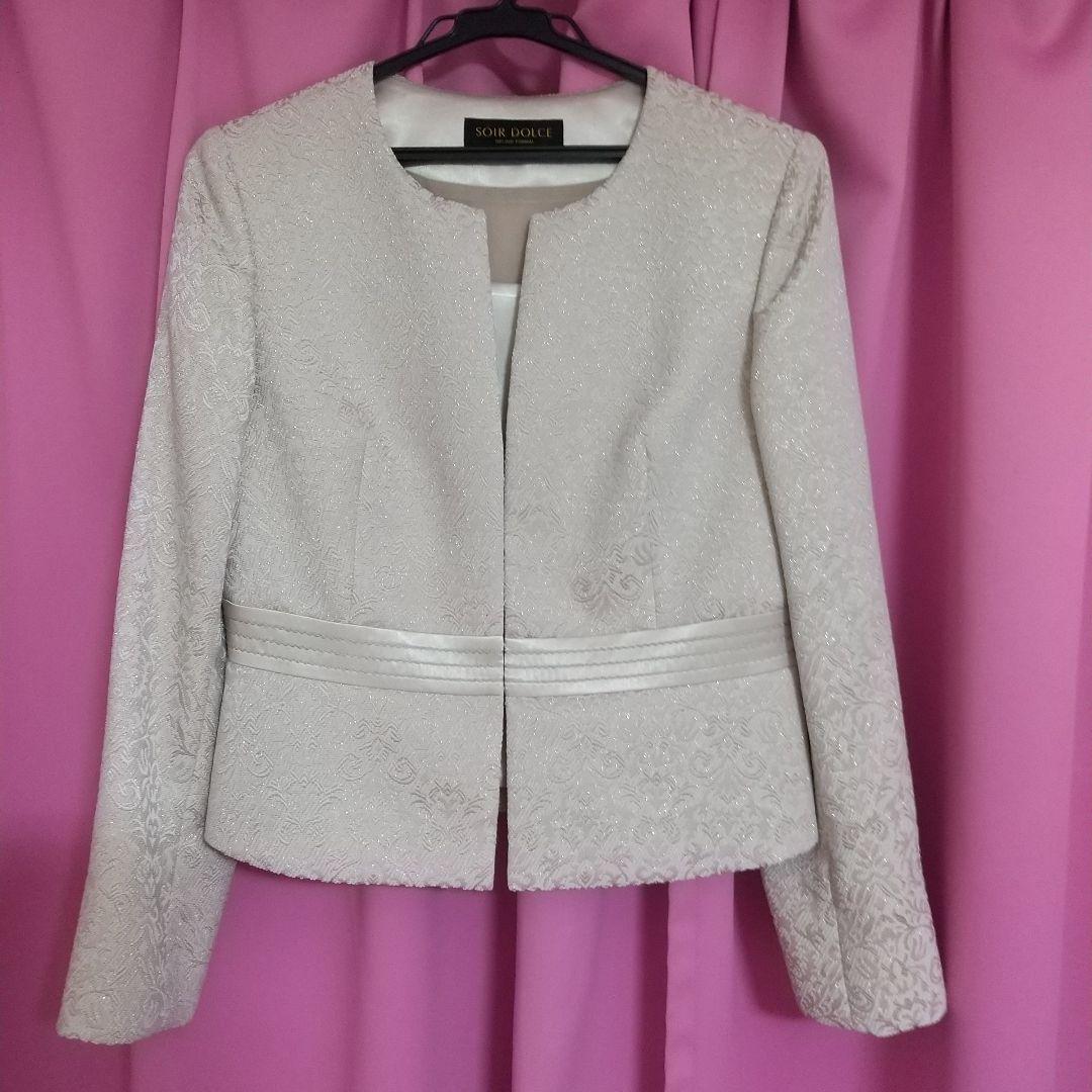 SOIR DOLCE フォーマルノーカラージャケット 9 ベージュ