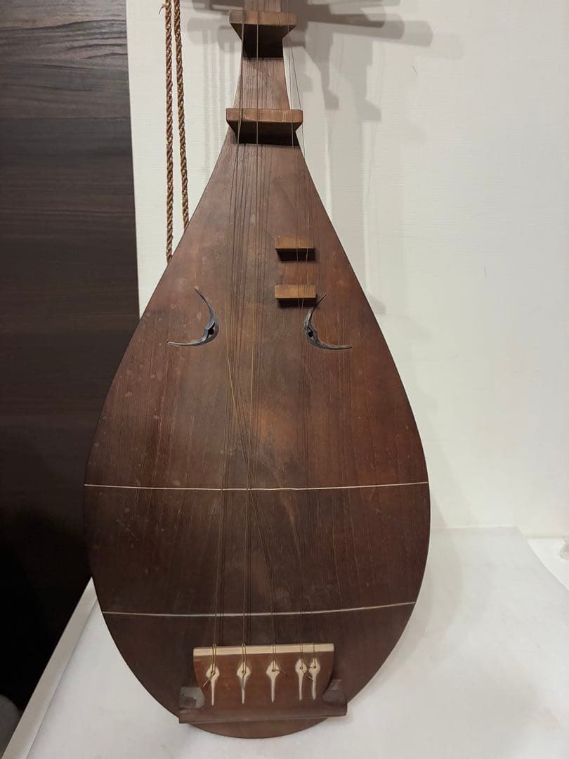 m*u様 筑前琵琶 五弦 レトロ　【ジャンク品】ヴィンテージ　時代物　古美術