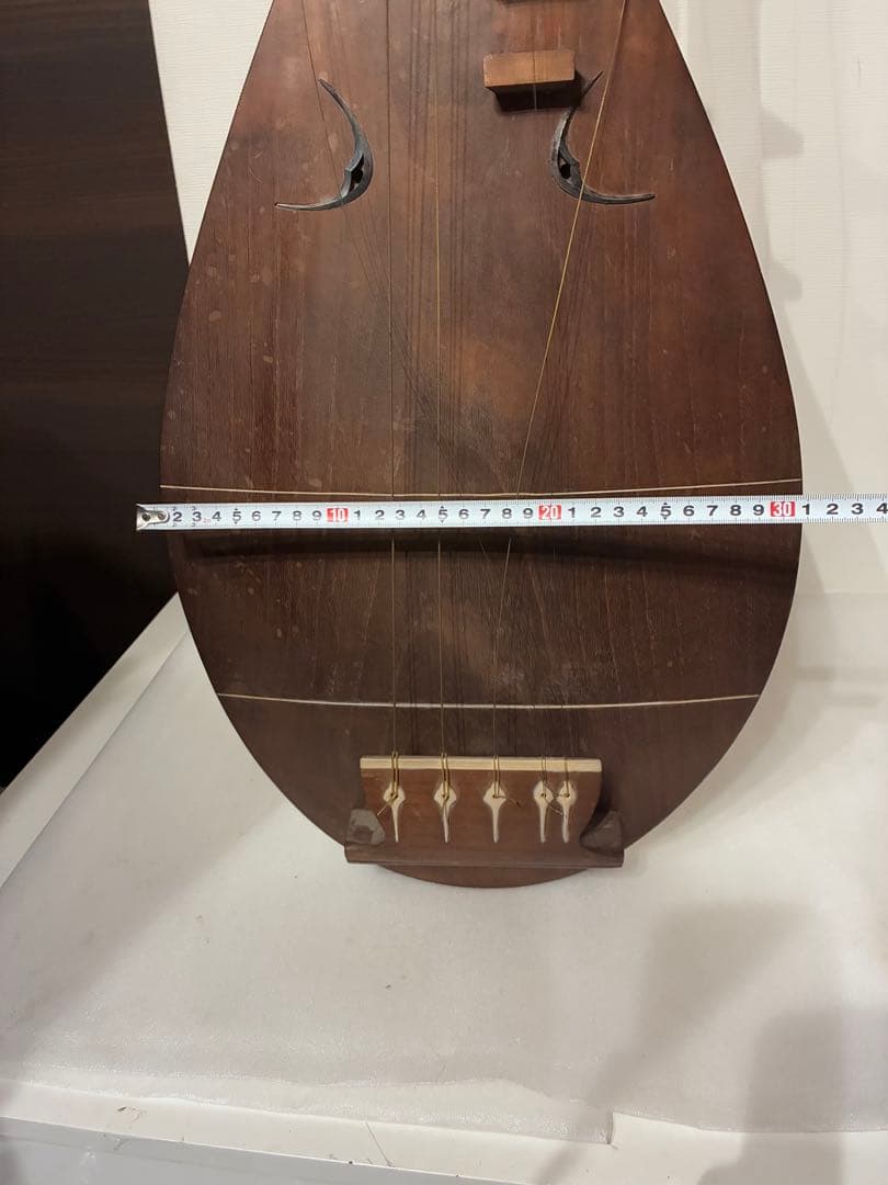 m*u様 筑前琵琶 五弦 レトロ　【ジャンク品】ヴィンテージ　時代物　古美術