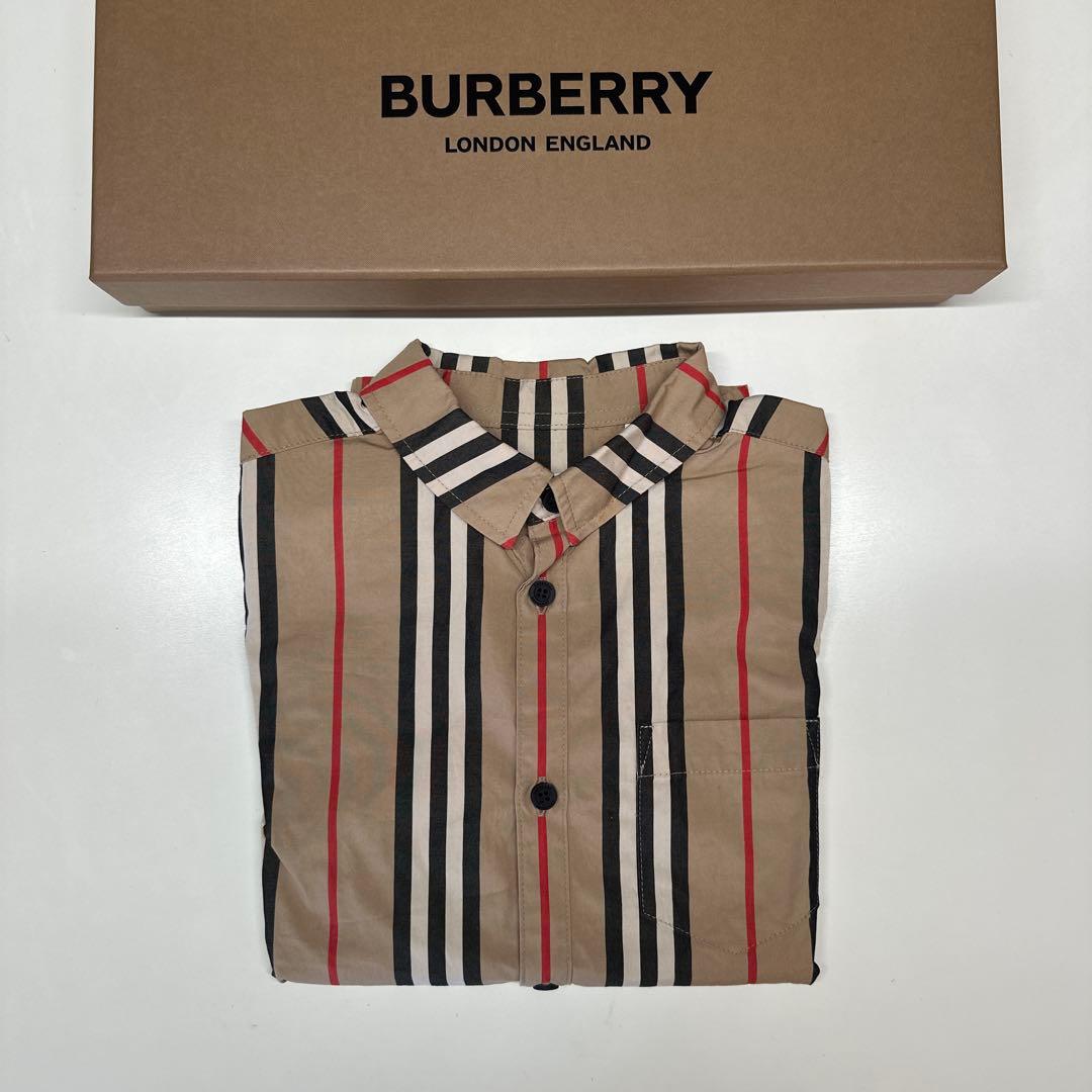 【美品】BURBERRY アイコンストライプシャツ　116 人気　現行タグ