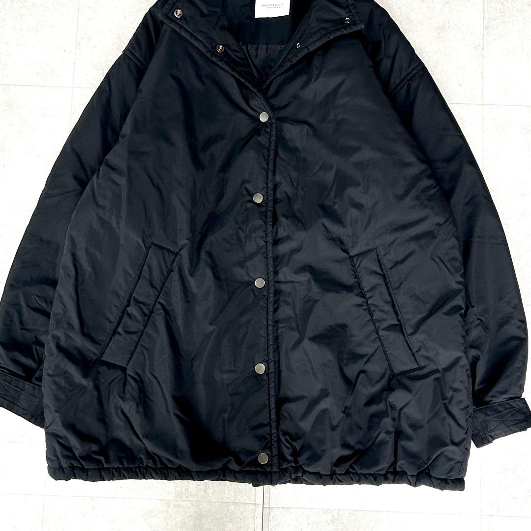 美品 ビューティ＆ユース BY ナイロンパフ スタンドドロースト ブルゾン 黒