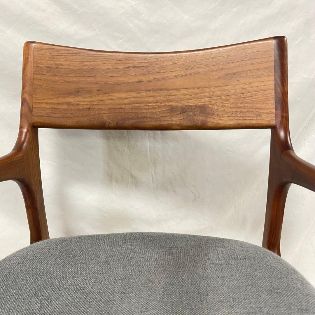 AMOCC ダイニングチェア ウォールナット 無垢 グレー 肘付き 椅子