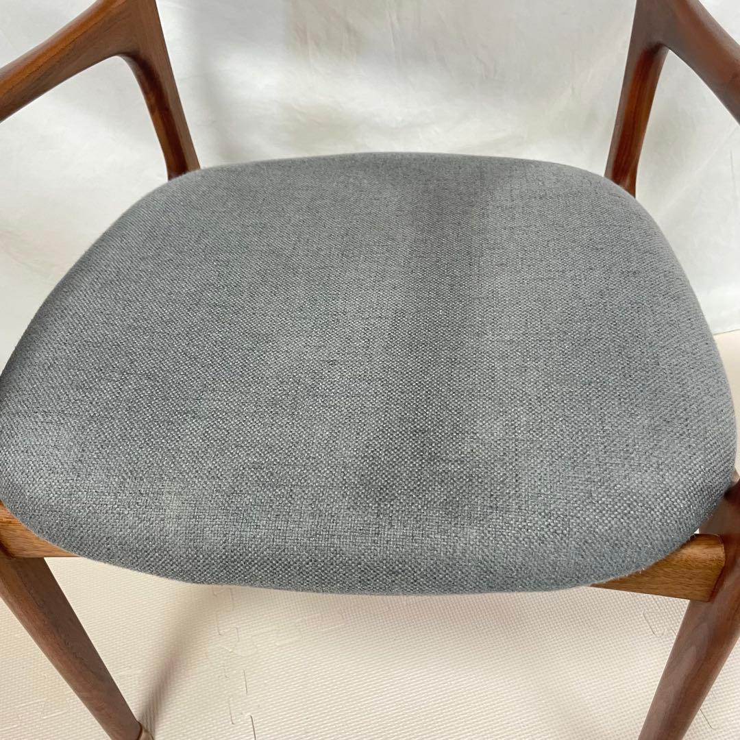 AMOCC ダイニングチェア ウォールナット 無垢 グレー 肘付き 椅子