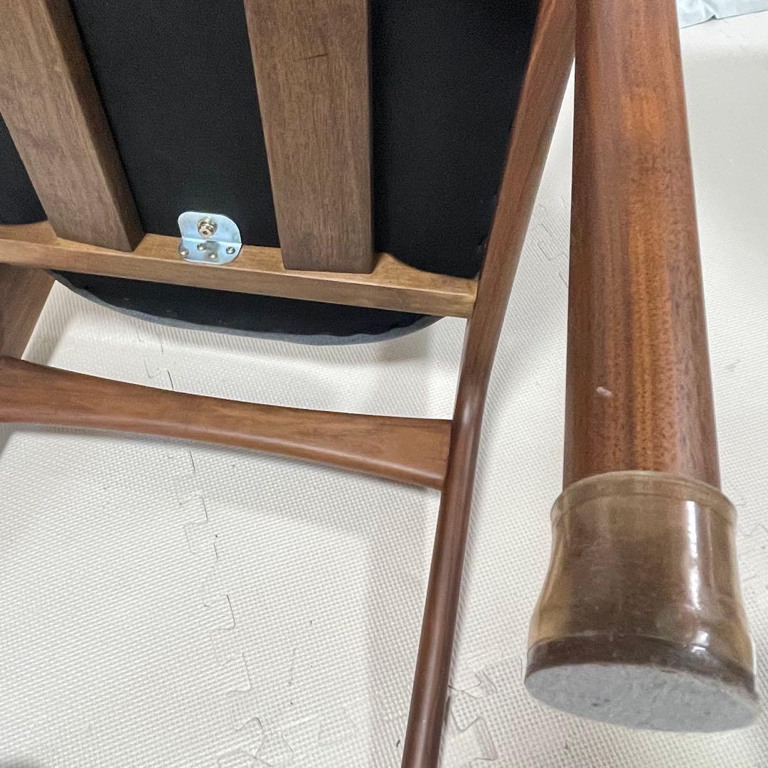 AMOCC ダイニングチェア ウォールナット 無垢 グレー 肘付き 椅子