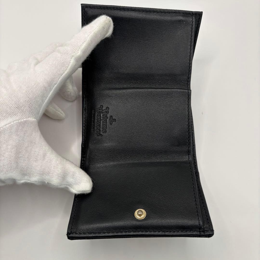 vivienne westwood 三つ折り財布　ブラック　ゴールド　オーブ