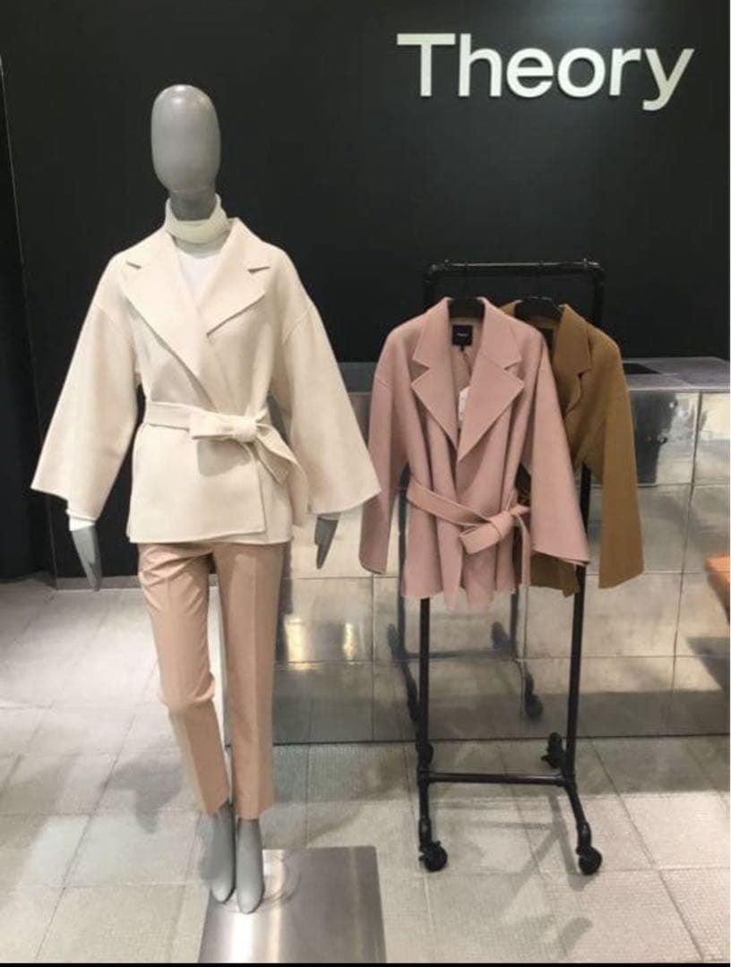 Theory ショート　ラップコート　ウールカシミヤ