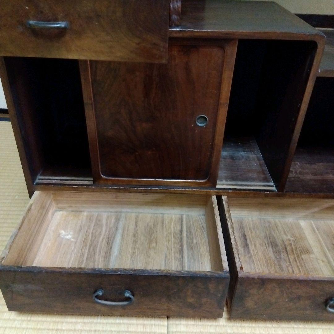 水屋箪笥 木製整理ダンス 大正　昭和　 レトロ 　アンティーク 香狭間透かし