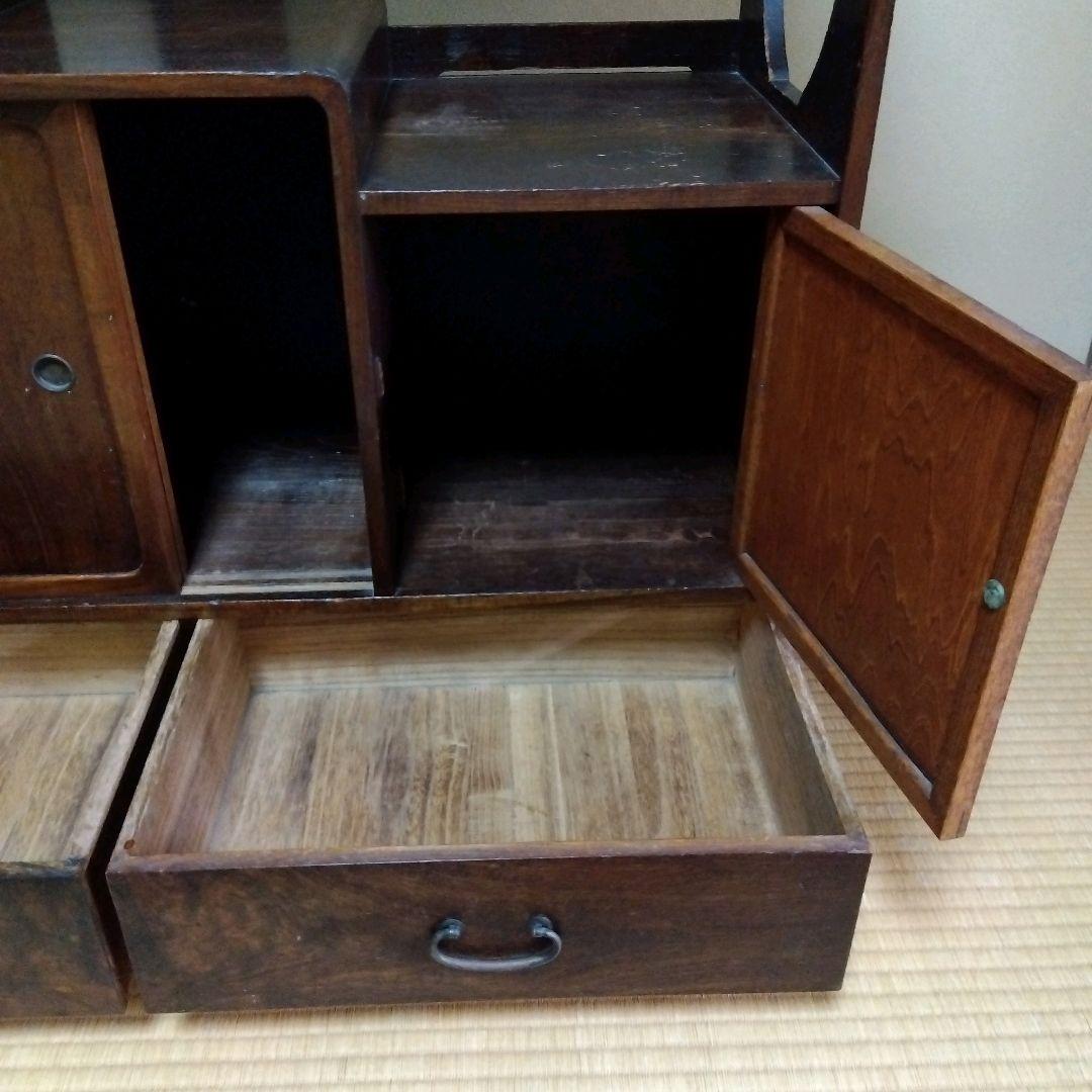 水屋箪笥 木製整理ダンス 大正　昭和　 レトロ 　アンティーク 香狭間透かし