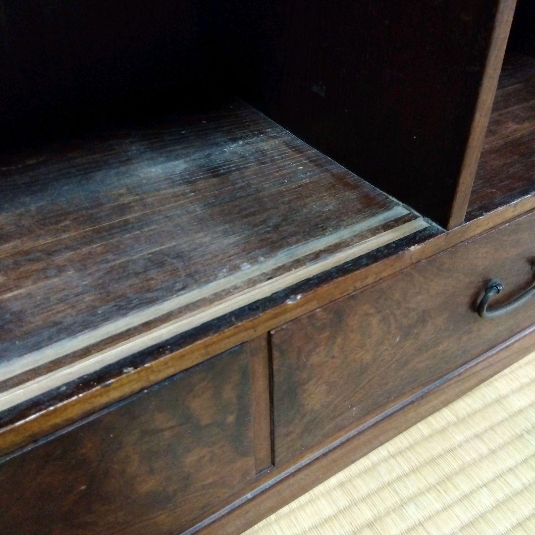 水屋箪笥 木製整理ダンス 大正　昭和　 レトロ 　アンティーク 香狭間透かし