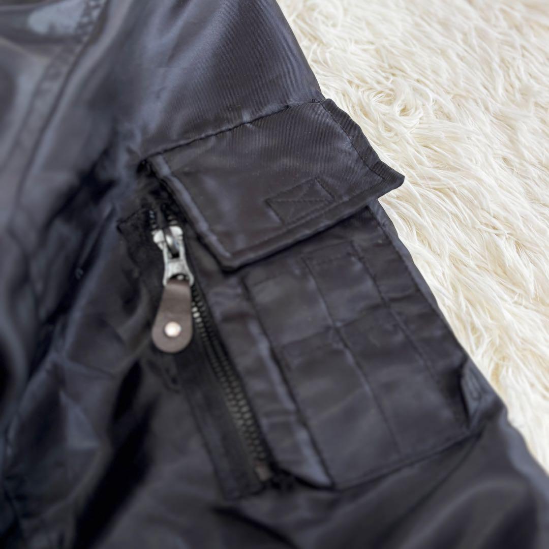 一二三屋 MA-1 フライトジャケット XL ブラック 花札柄 和柄