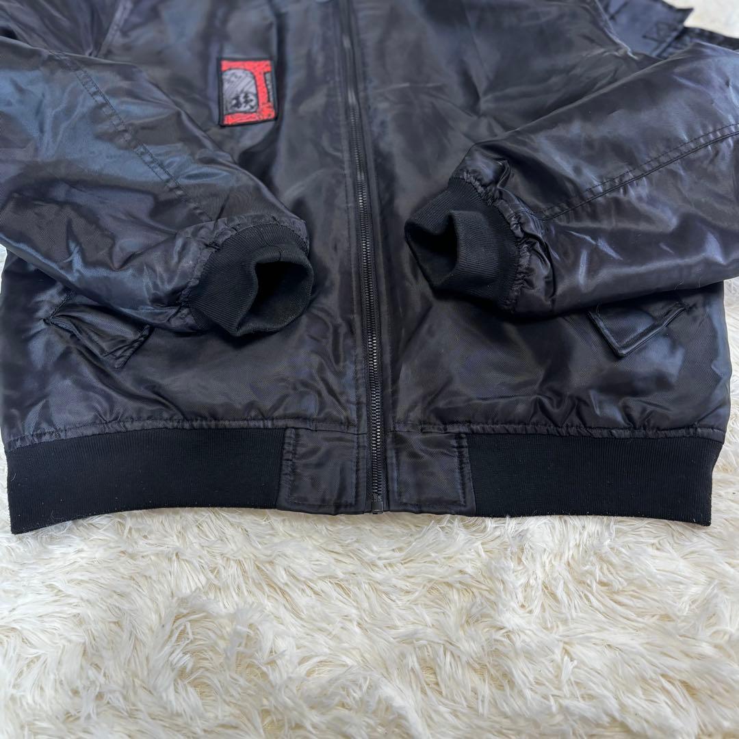 一二三屋 MA-1 フライトジャケット XL ブラック 花札柄 和柄