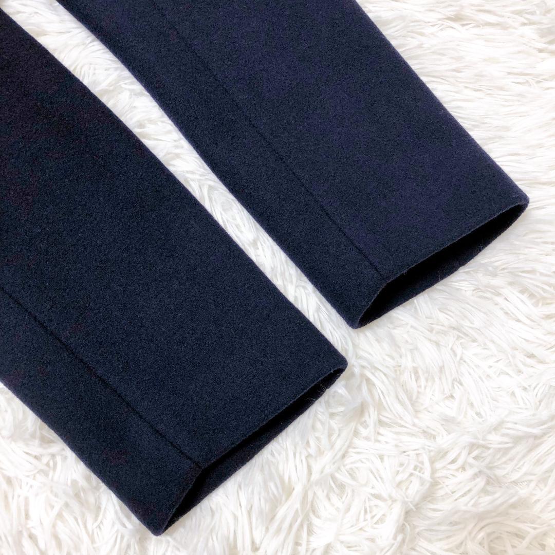 未使用級 イレーヴ 定価9.3万 ウールロングチェスターコート ネイビー M相当