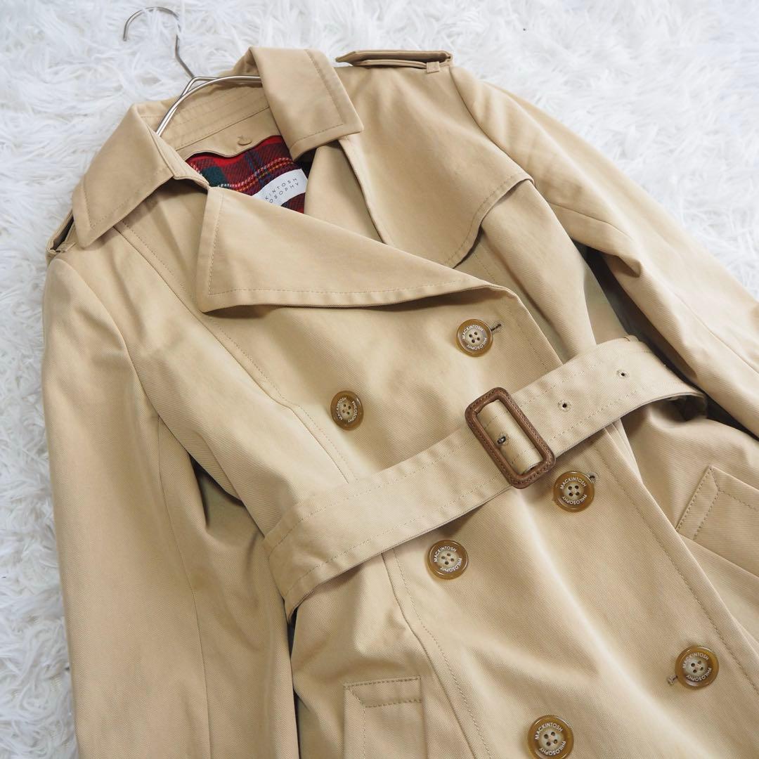 美品 マッキントッシュフィロソフィー トレンチコート ライナー チェック ベルト